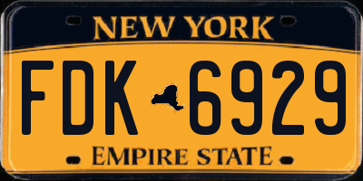 NY license plate FDK6929