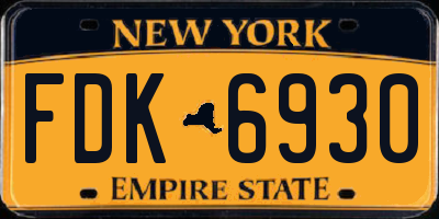 NY license plate FDK6930