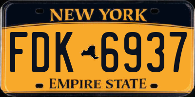 NY license plate FDK6937