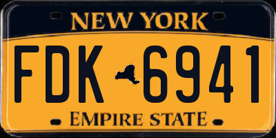 NY license plate FDK6941