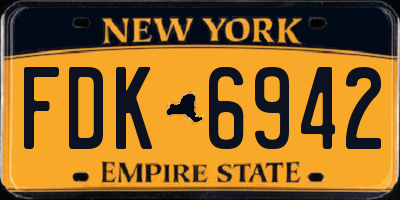 NY license plate FDK6942