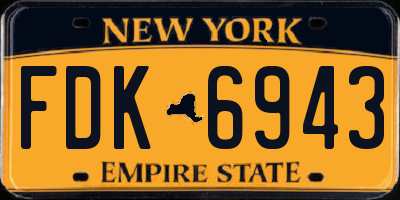 NY license plate FDK6943