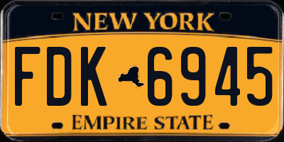 NY license plate FDK6945