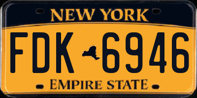 NY license plate FDK6946