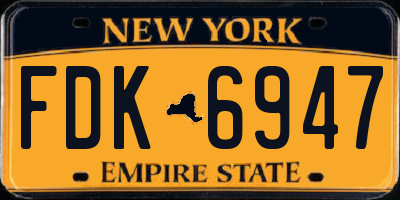NY license plate FDK6947
