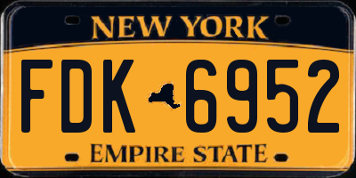 NY license plate FDK6952