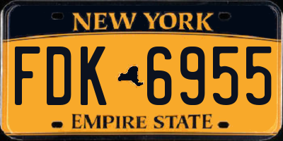 NY license plate FDK6955