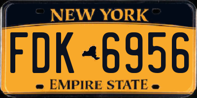 NY license plate FDK6956