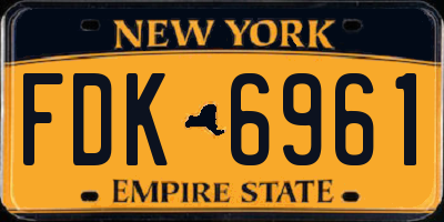 NY license plate FDK6961