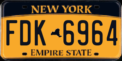 NY license plate FDK6964