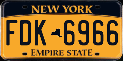 NY license plate FDK6966