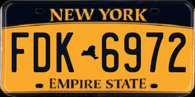 NY license plate FDK6972