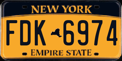 NY license plate FDK6974
