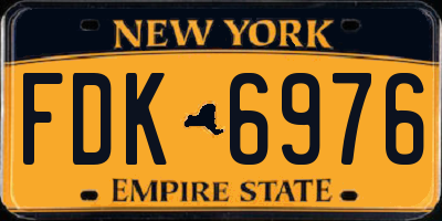 NY license plate FDK6976
