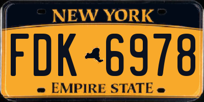 NY license plate FDK6978