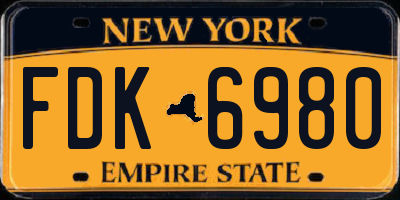 NY license plate FDK6980