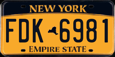 NY license plate FDK6981