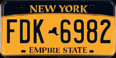 NY license plate FDK6982