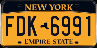 NY license plate FDK6991