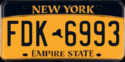 NY license plate FDK6993
