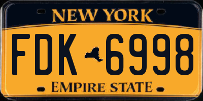 NY license plate FDK6998