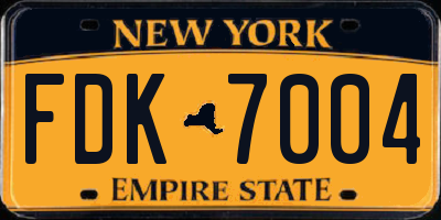 NY license plate FDK7004