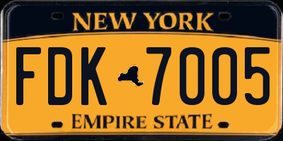 NY license plate FDK7005