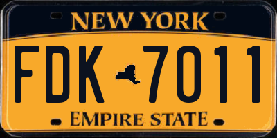 NY license plate FDK7011