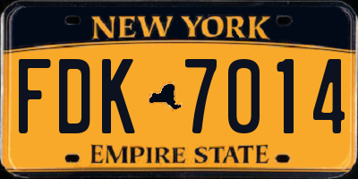 NY license plate FDK7014