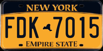 NY license plate FDK7015