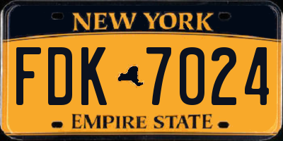 NY license plate FDK7024