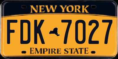 NY license plate FDK7027