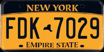NY license plate FDK7029