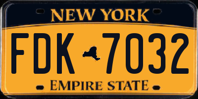 NY license plate FDK7032