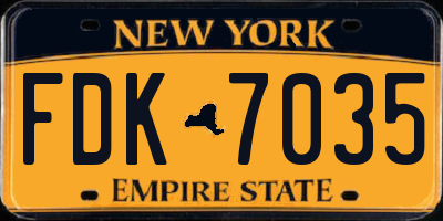NY license plate FDK7035