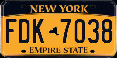 NY license plate FDK7038