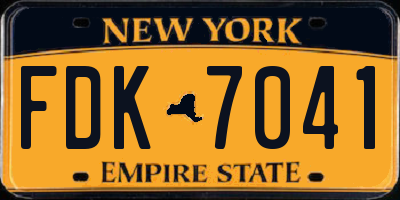NY license plate FDK7041