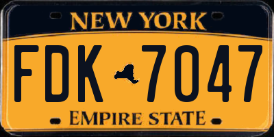 NY license plate FDK7047