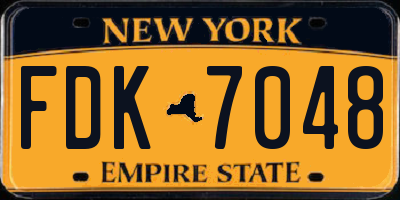 NY license plate FDK7048