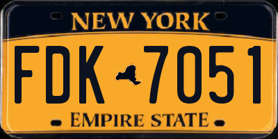 NY license plate FDK7051