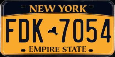NY license plate FDK7054