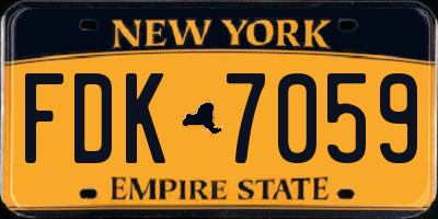 NY license plate FDK7059