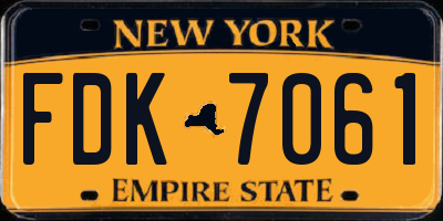 NY license plate FDK7061
