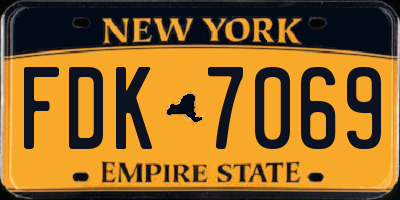 NY license plate FDK7069