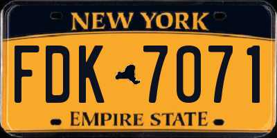 NY license plate FDK7071