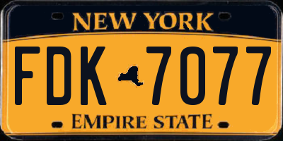 NY license plate FDK7077