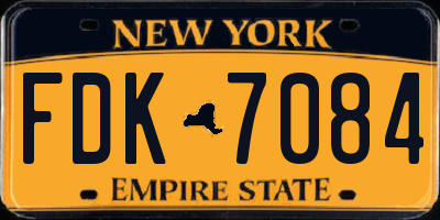 NY license plate FDK7084
