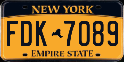 NY license plate FDK7089