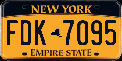 NY license plate FDK7095