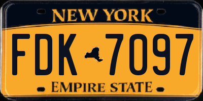 NY license plate FDK7097